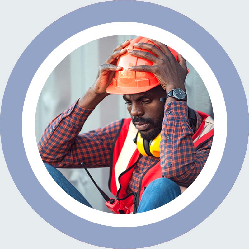 Lonely construction worker