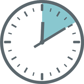 10 minutes clock Clock graphic showing 10 minutes