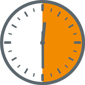 30 minutes clock Clock graphic showing 30 minutes