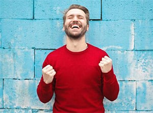 Feel good factors A man feeling happy
