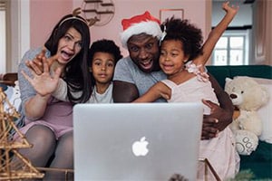 Festive games Family playing Zoom games