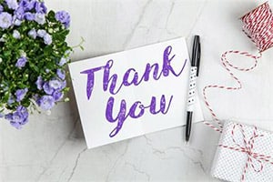 Grateful things A card saying Thank You