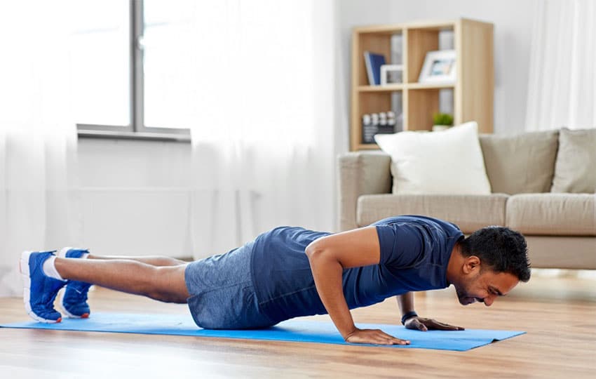 A man doing a press up