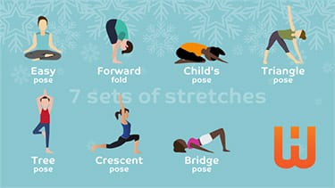Graphic showing 7 yoga poses