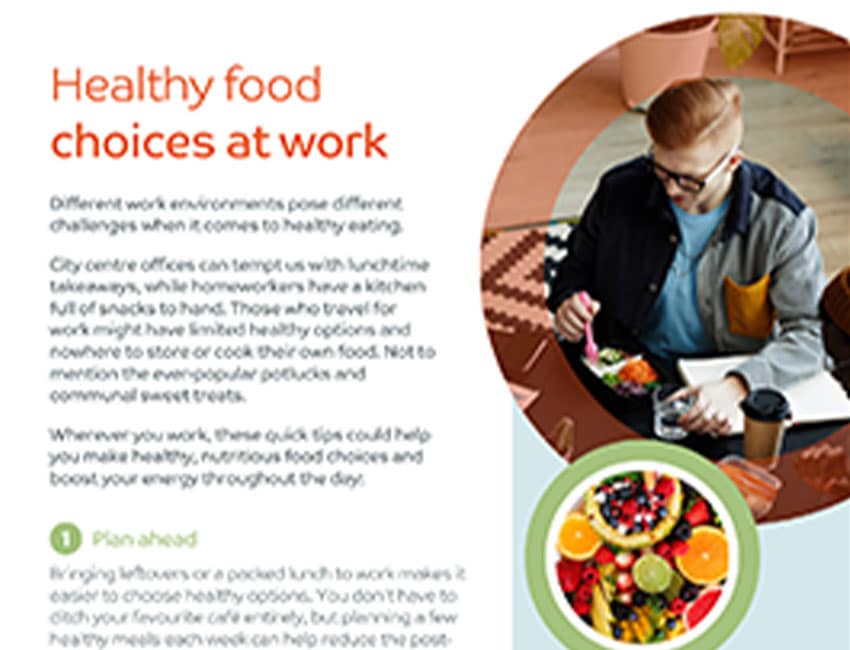 Healthy food choices at work pdf