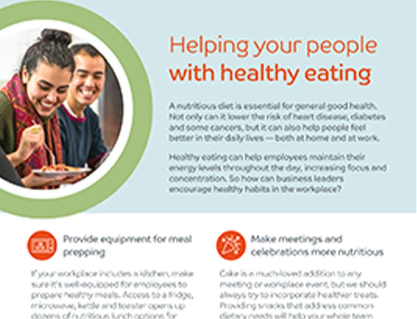 Helping your people with healthy eating: Advice for managers