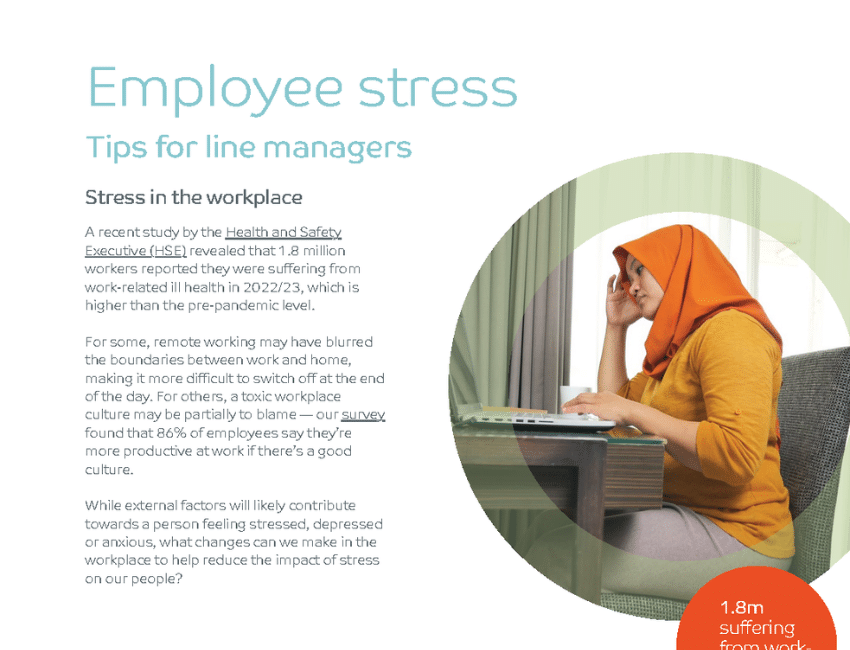 Stress awareness tips for managers