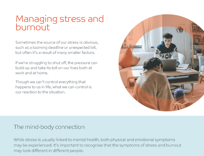 Managing stress for employees poster