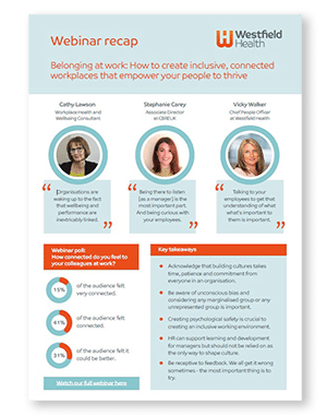 Belonging at work webinar recap