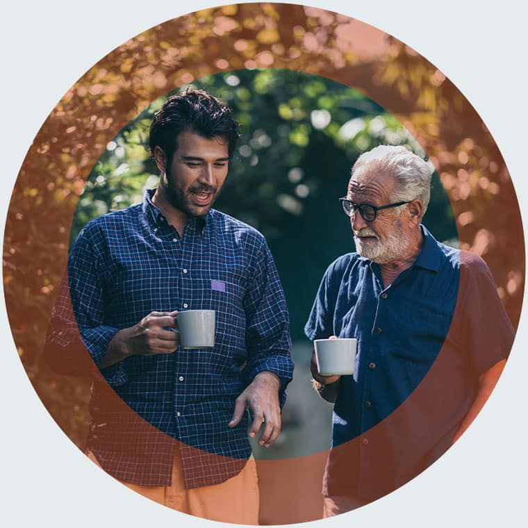 Two men talking