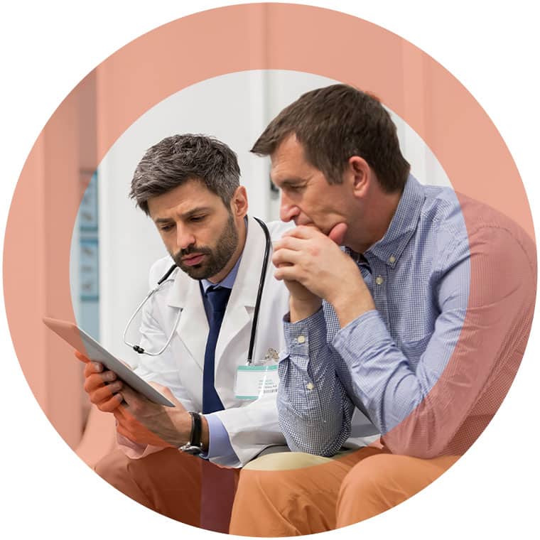 Man at a health appointment