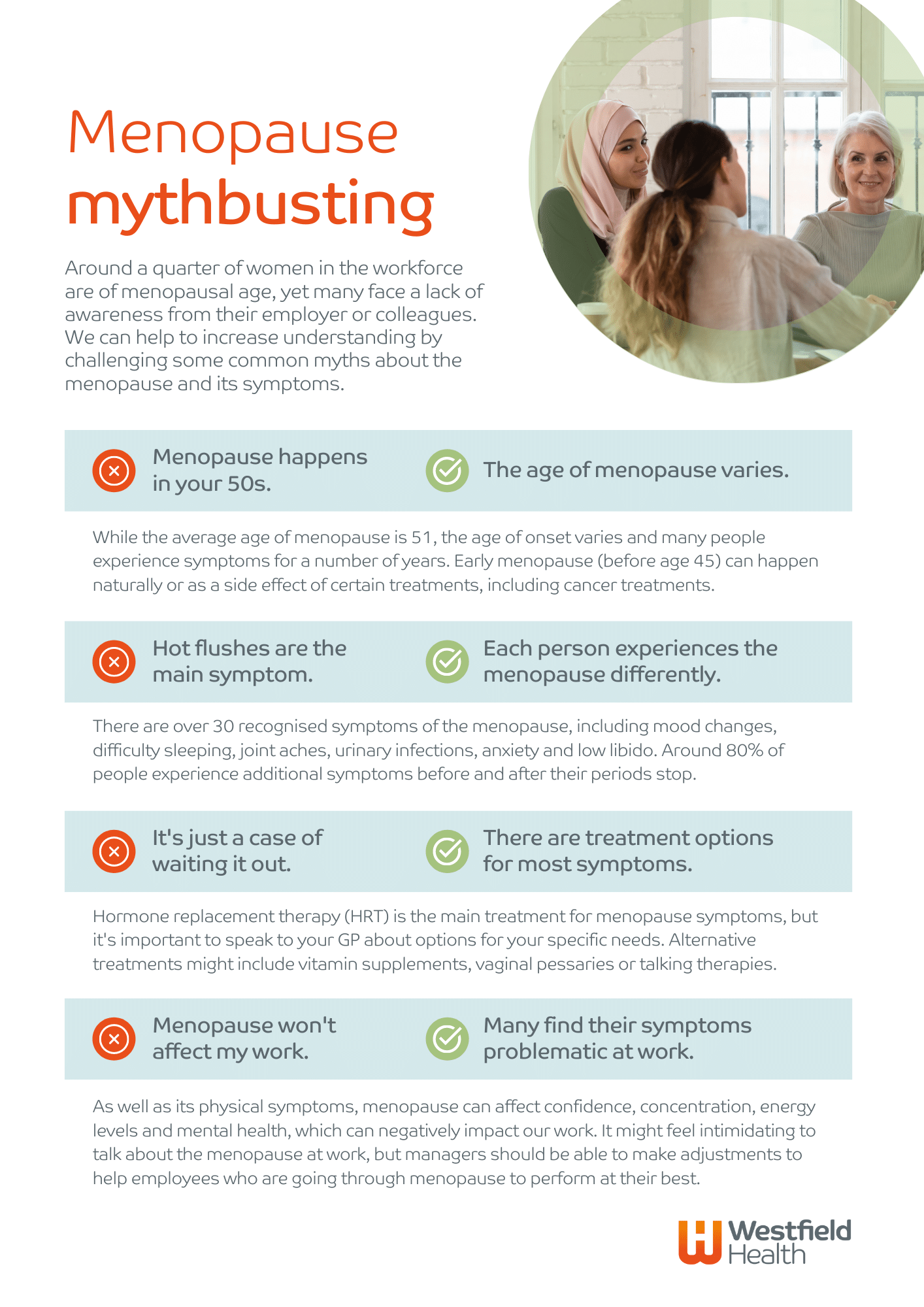 Menopause mythbusting poster for employees